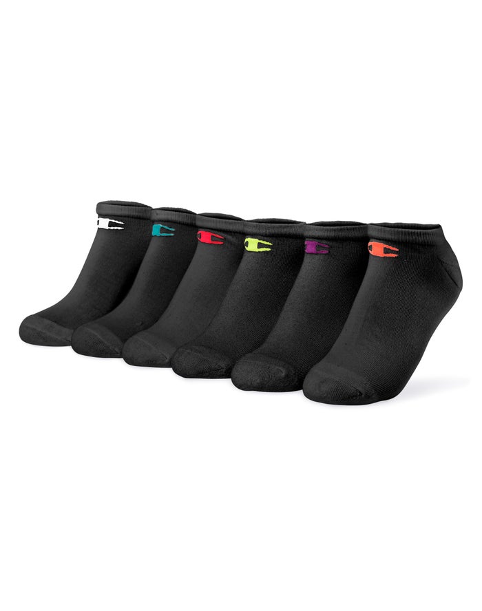 Champion Performance Low-Cut 6-Pairs Black Socks Womens - South Africa FKPGBV798